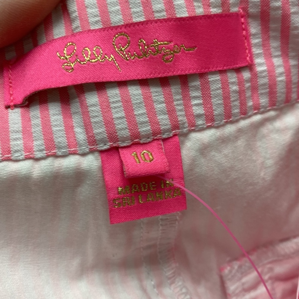 Lilly Pulitzer Kelly short pink tropics seersucker size 10. NWT. - Picture 6 of 10